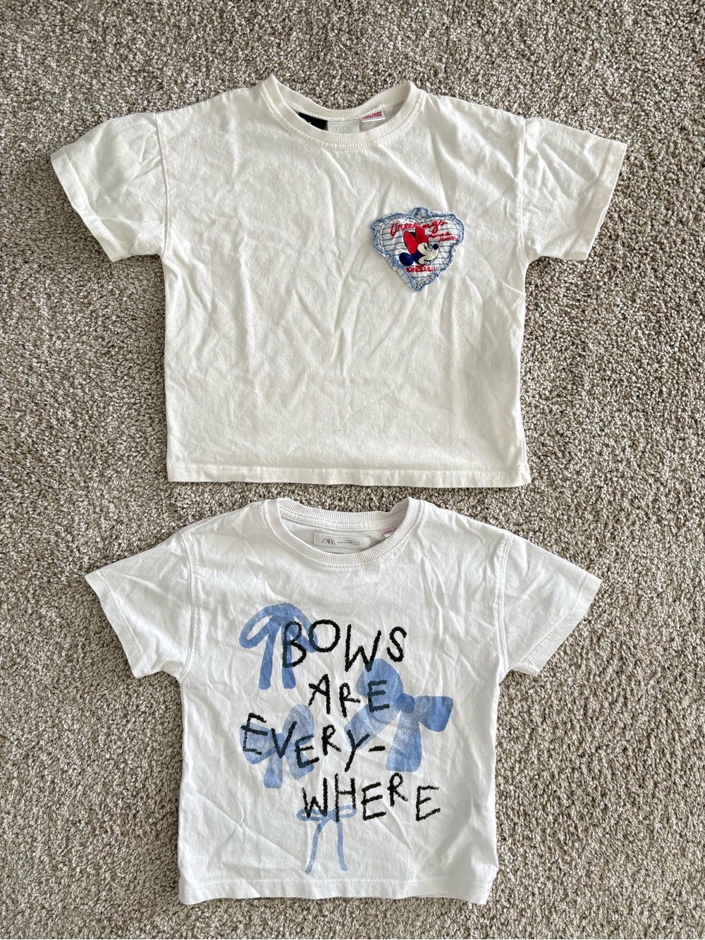 Zara Kids 2pk White Graphic Tee Size 5T
